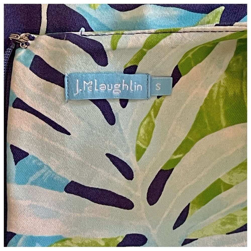 J. McLaughlin Sophia Tropical Print Knit Dress S Resort Wear Coastal Chic - Picture 2 of 11